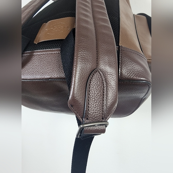Coach Women's Hudson Browns Leather & Canvas Backpack Flap Drawstring Adj Straps - Picture 12 of 16